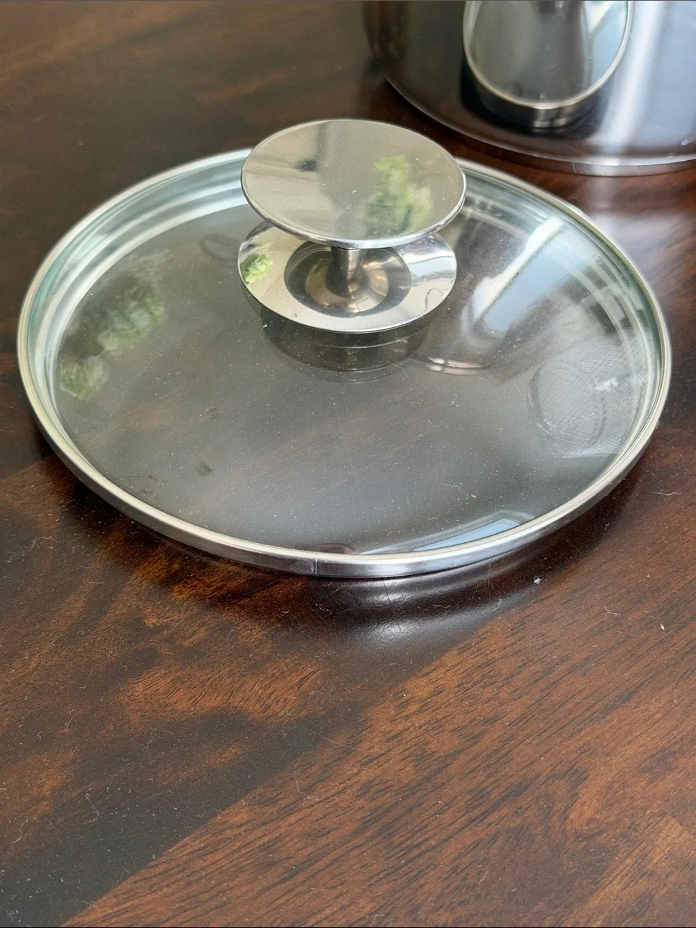 Stainless Steel Asparagus Steamer with Glass Lid and steam Basket - Silver